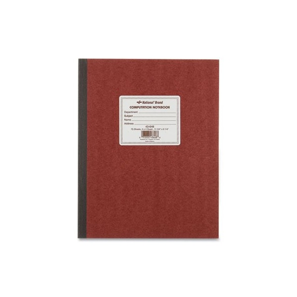 Rediform Office Product Nat'lBrand, COMPUTATION NOTEBOOK, 4 SQ/IN QUADRILLE RULE, 11.75 X 9.25, GREEN TINT, 75PK 43648 - main